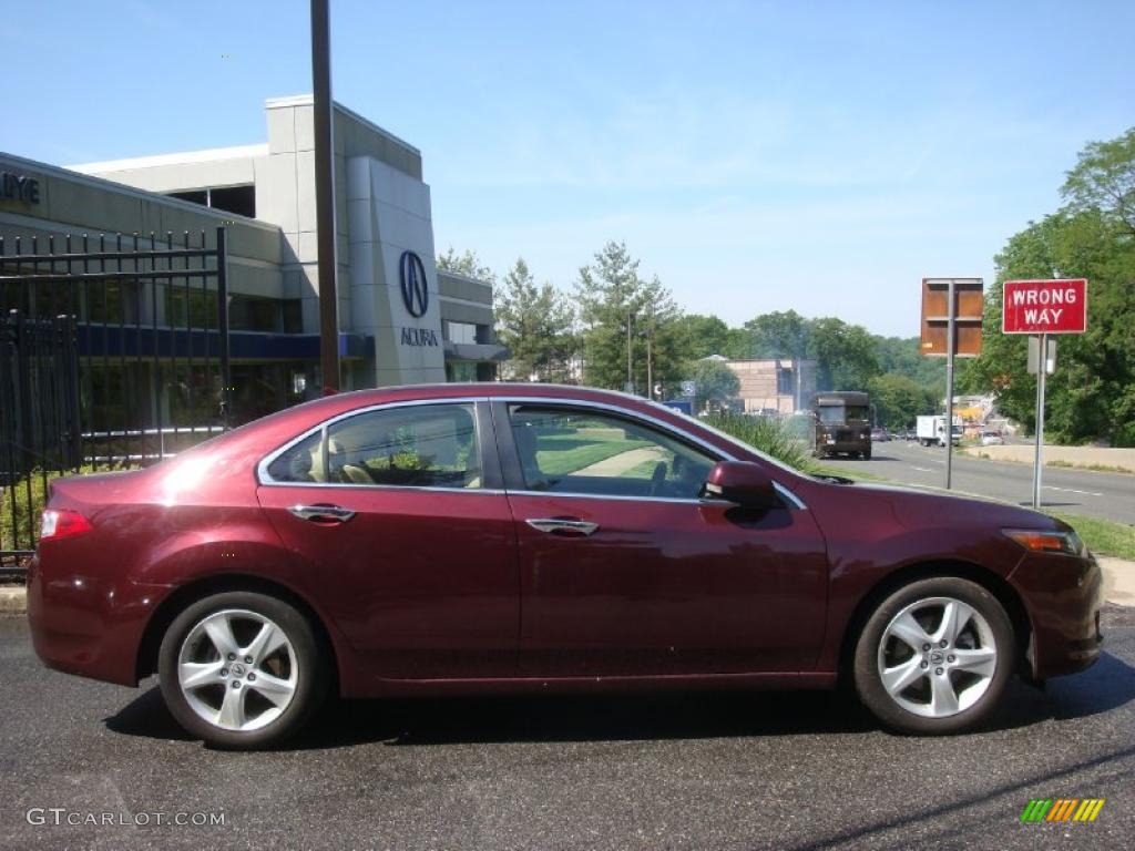 2009 TSX Sedan - Basque Red Pearl / Parchment photo #3