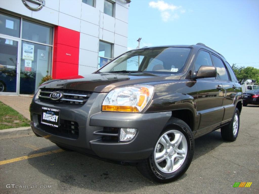 2008 Sportage EX V6 4x4 - Smokey Brown Metallic / Beige photo #3