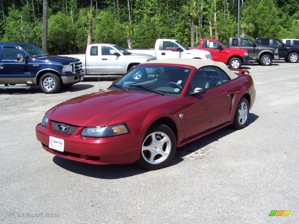 2004 Mustang V6 Convertible - Torch Red / Medium Parchment photo #1