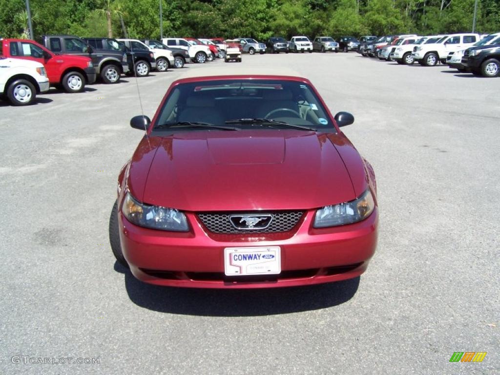 2004 Mustang V6 Convertible - Torch Red / Medium Parchment photo #2