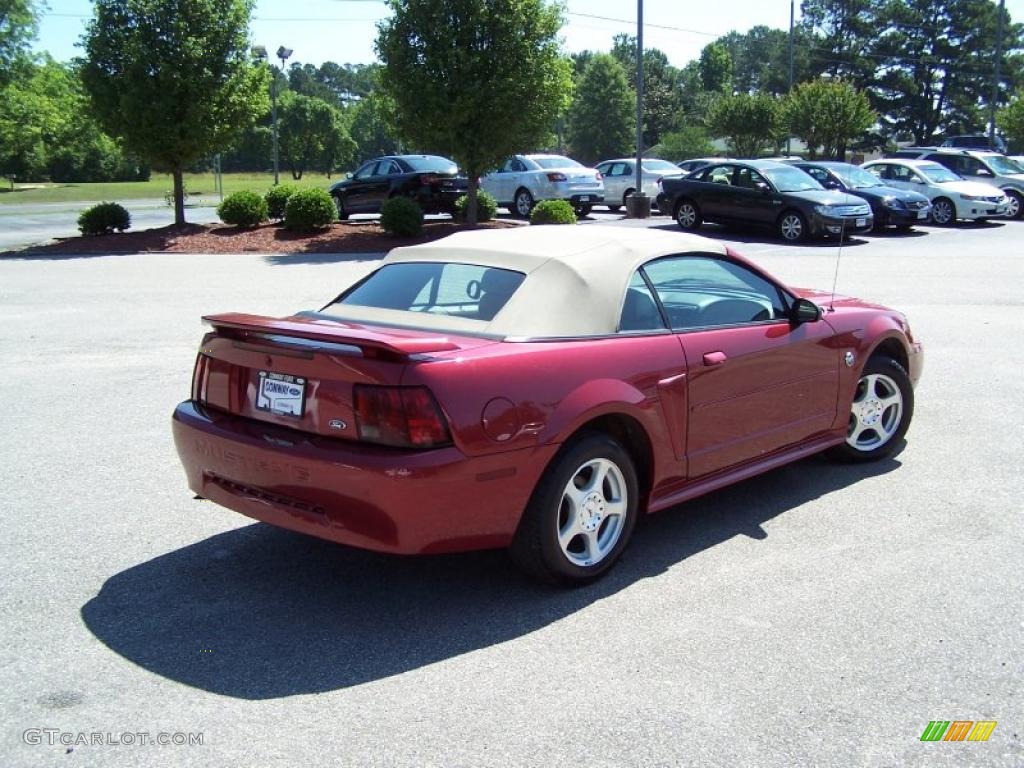 2004 Mustang V6 Convertible - Torch Red / Medium Parchment photo #5