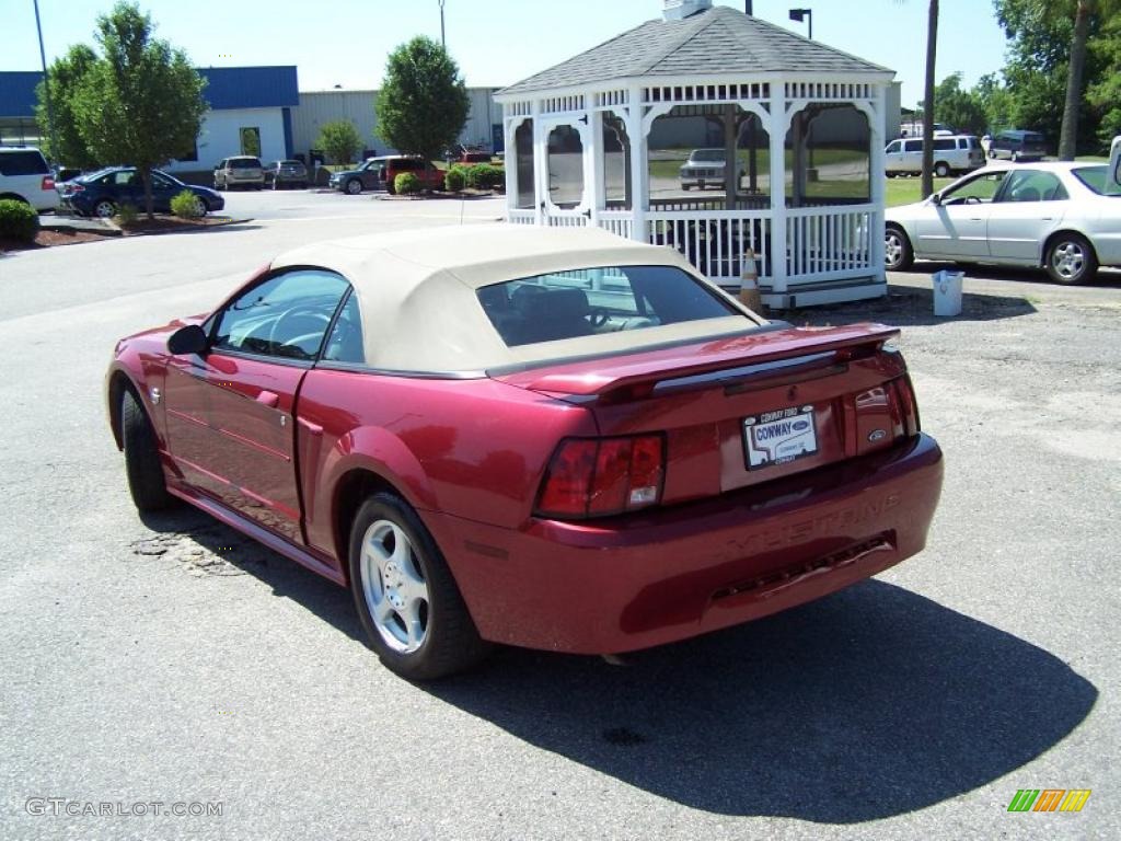2004 Mustang V6 Convertible - Torch Red / Medium Parchment photo #7