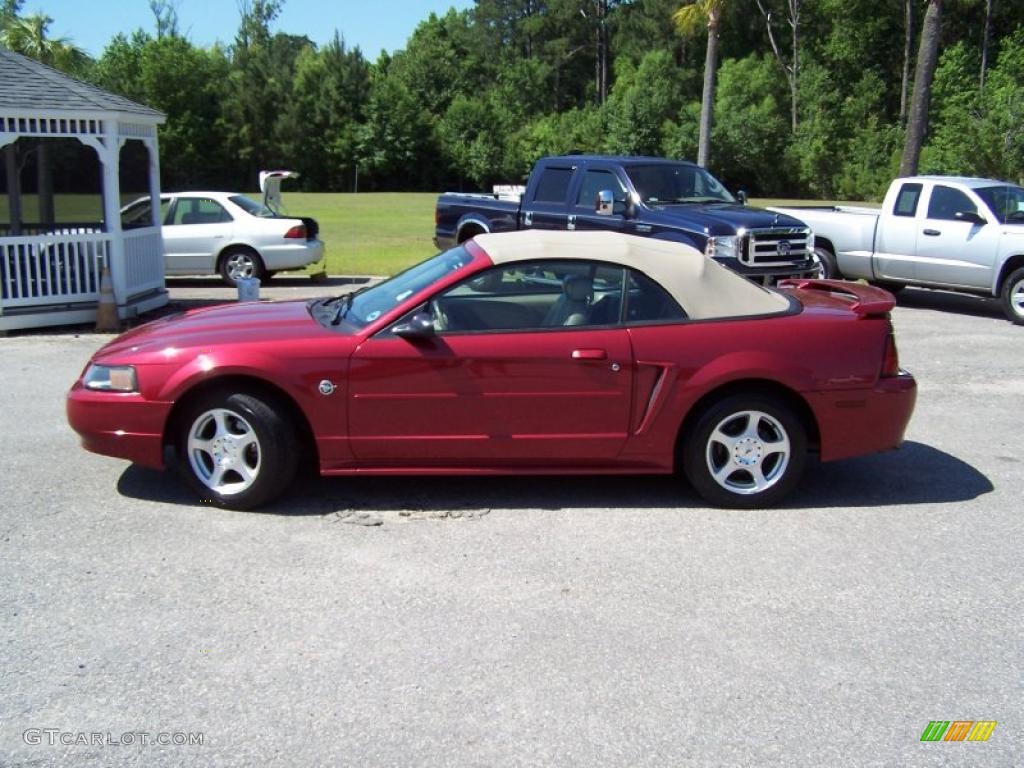 2004 Mustang V6 Convertible - Torch Red / Medium Parchment photo #8