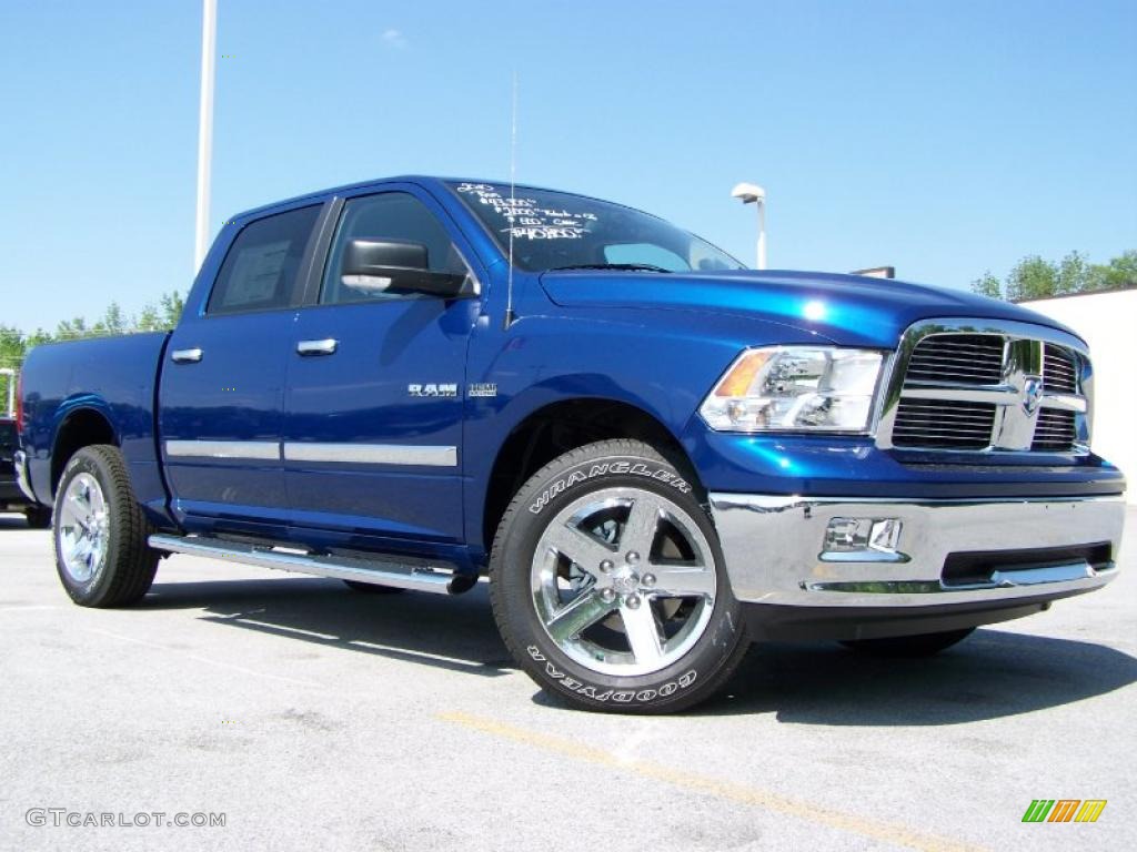 2010 Ram 1500 Big Horn Crew Cab 4x4 - Deep Water Blue Pearl / Dark Slate/Medium Graystone photo #1