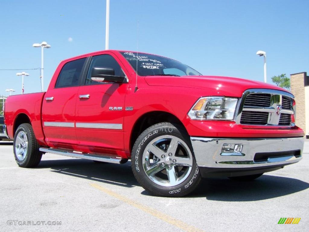 2010 Ram 1500 Big Horn Crew Cab 4x4 - Flame Red / Dark Slate/Medium Graystone photo #1