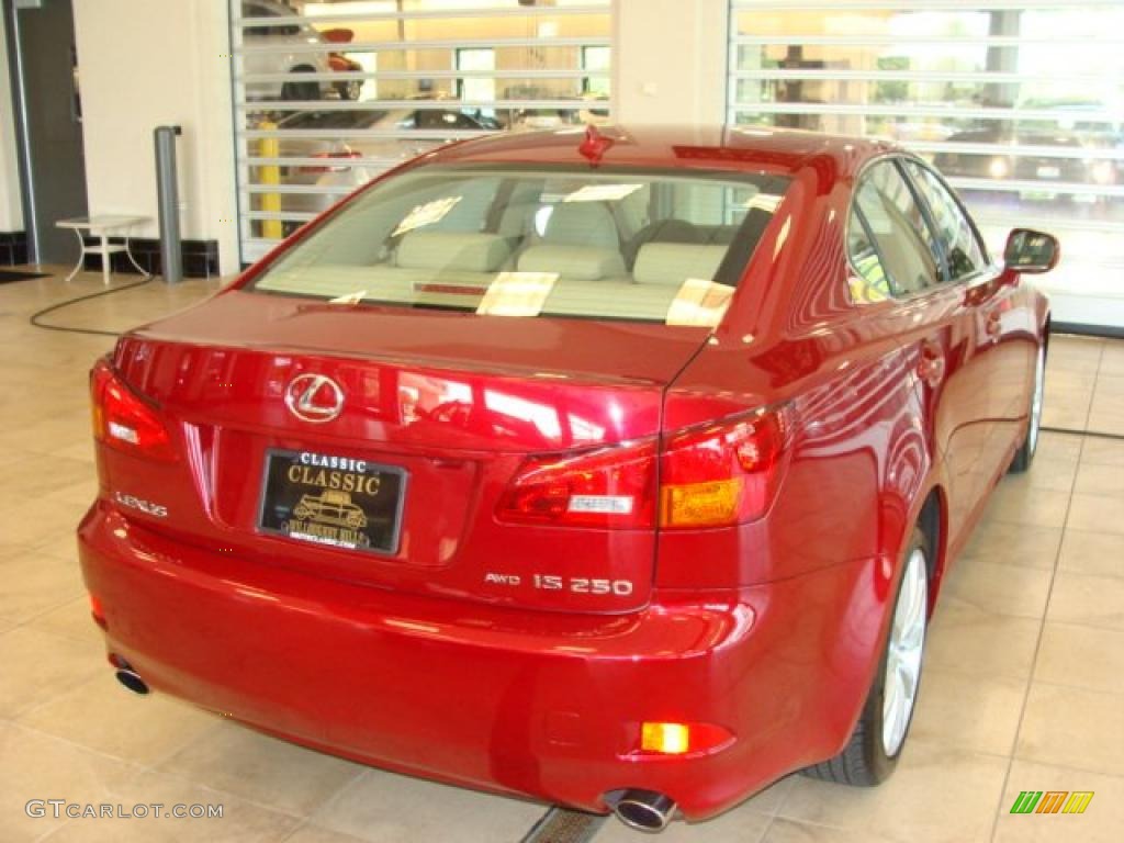 2008 IS 250 AWD - Matador Red Mica / Cashmere Beige photo #5