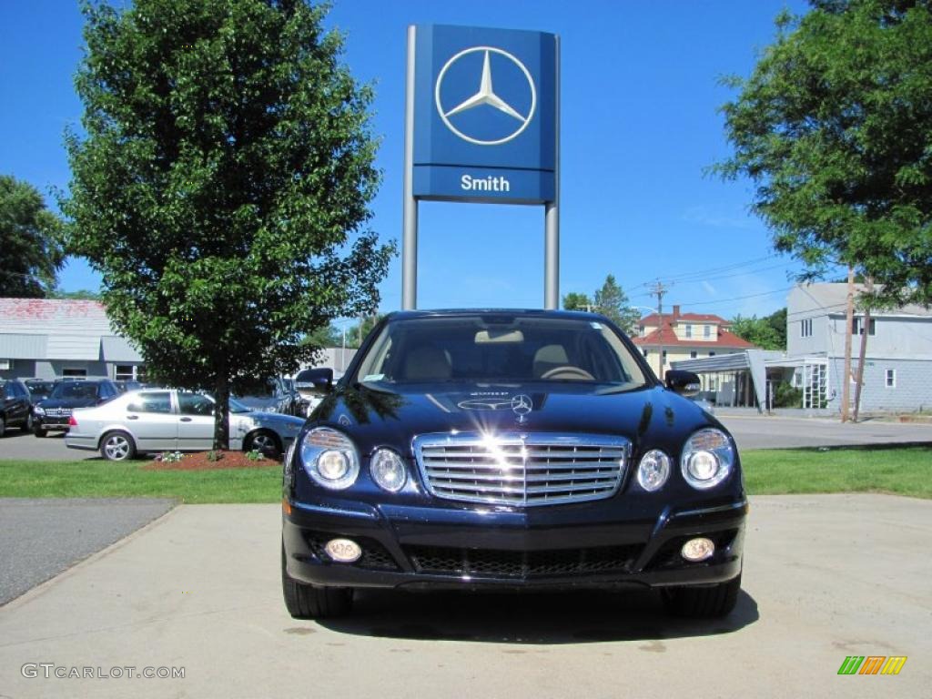 2008 E 350 4Matic Sedan - Capri Blue Metallic / Cashmere photo #1