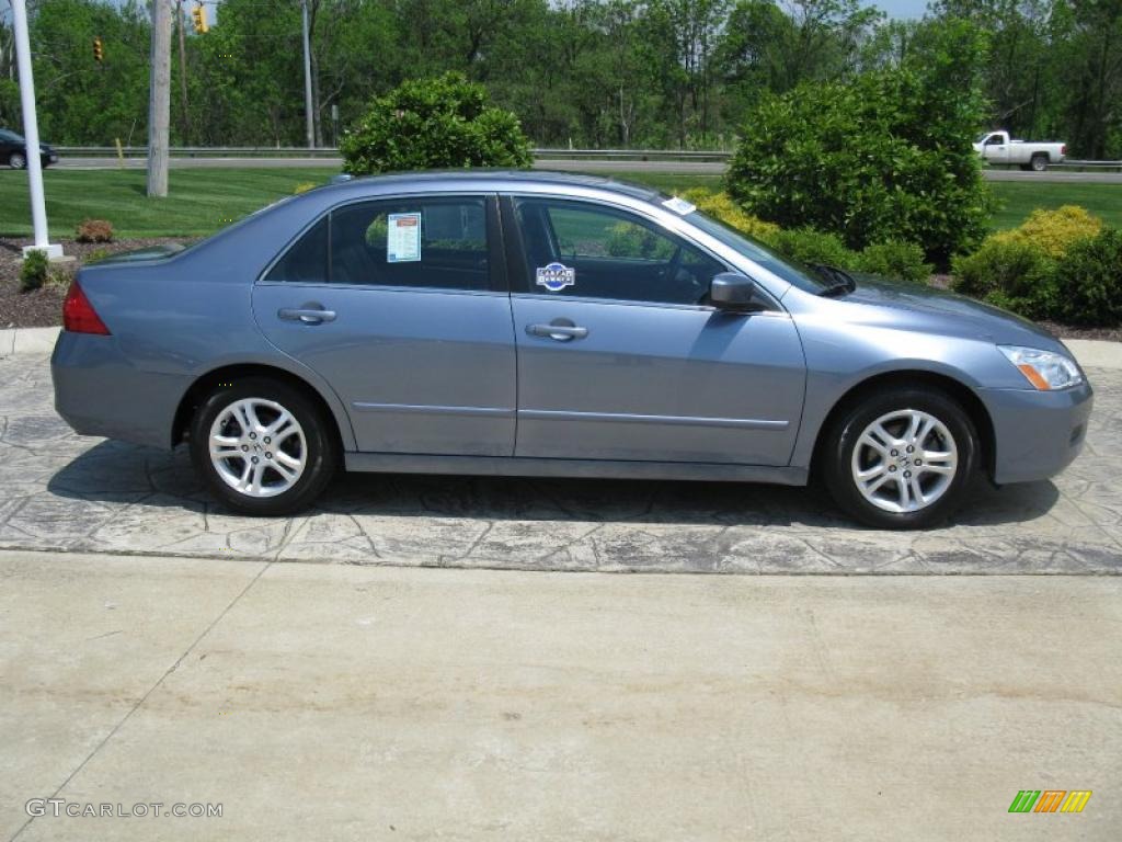 2007 Accord EX-L Sedan - Cool Blue Metallic / Gray photo #3