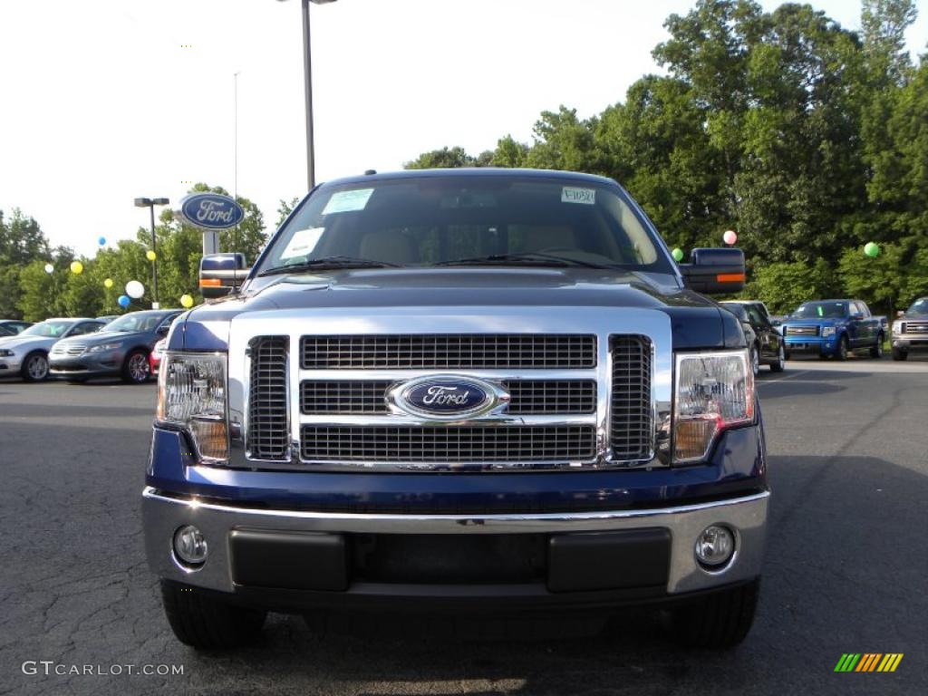 2010 F150 Lariat SuperCrew - Dark Blue Pearl Metallic / Tan photo #5