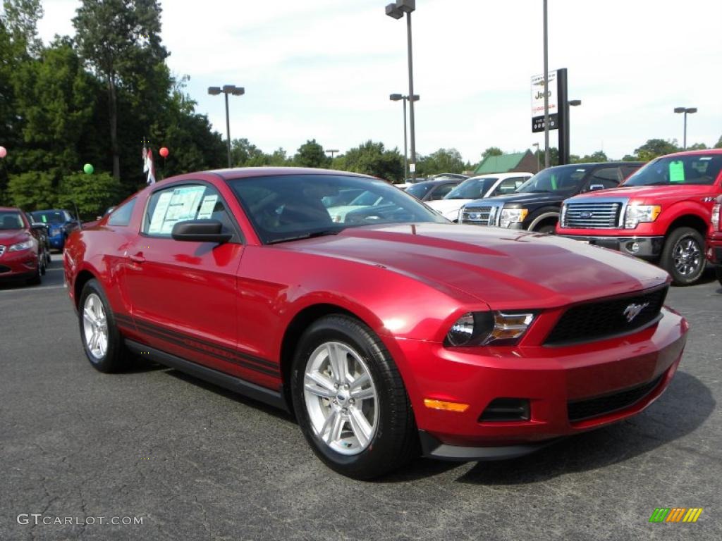2011 Mustang V6 Coupe - Red Candy Metallic / Charcoal Black photo #1