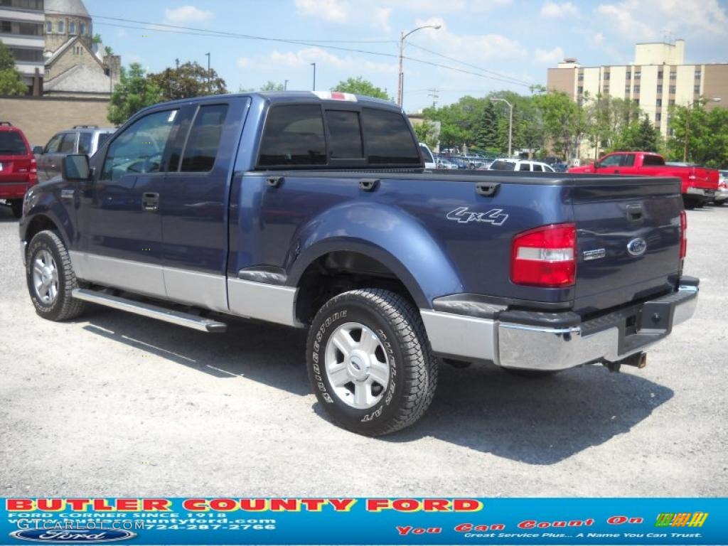 2004 F150 XLT SuperCab 4x4 - True Blue Metallic / Dark Flint photo #4