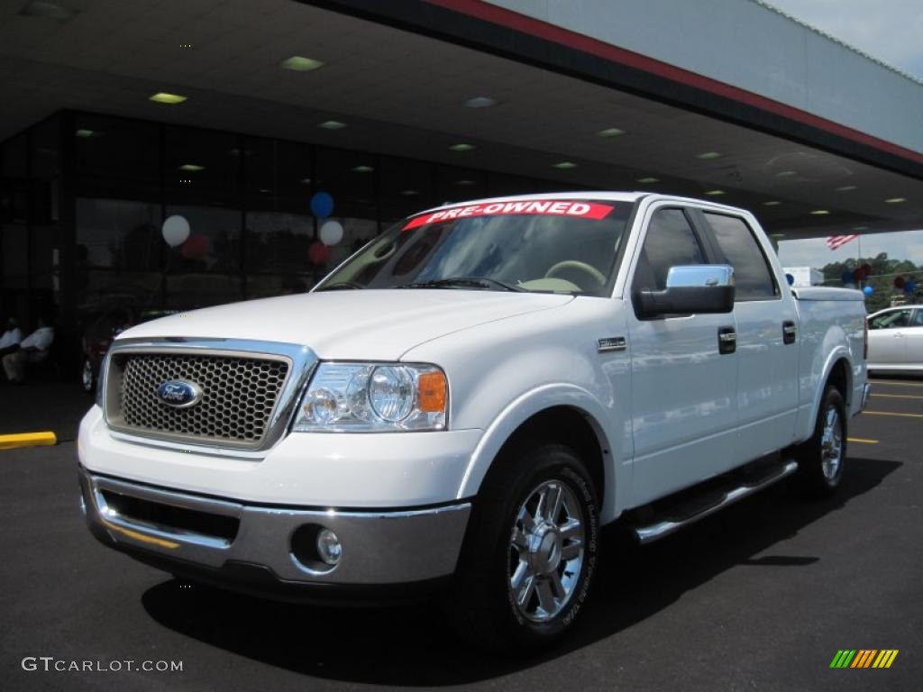 2006 F150 Lariat SuperCrew - Oxford White / Tan photo #1