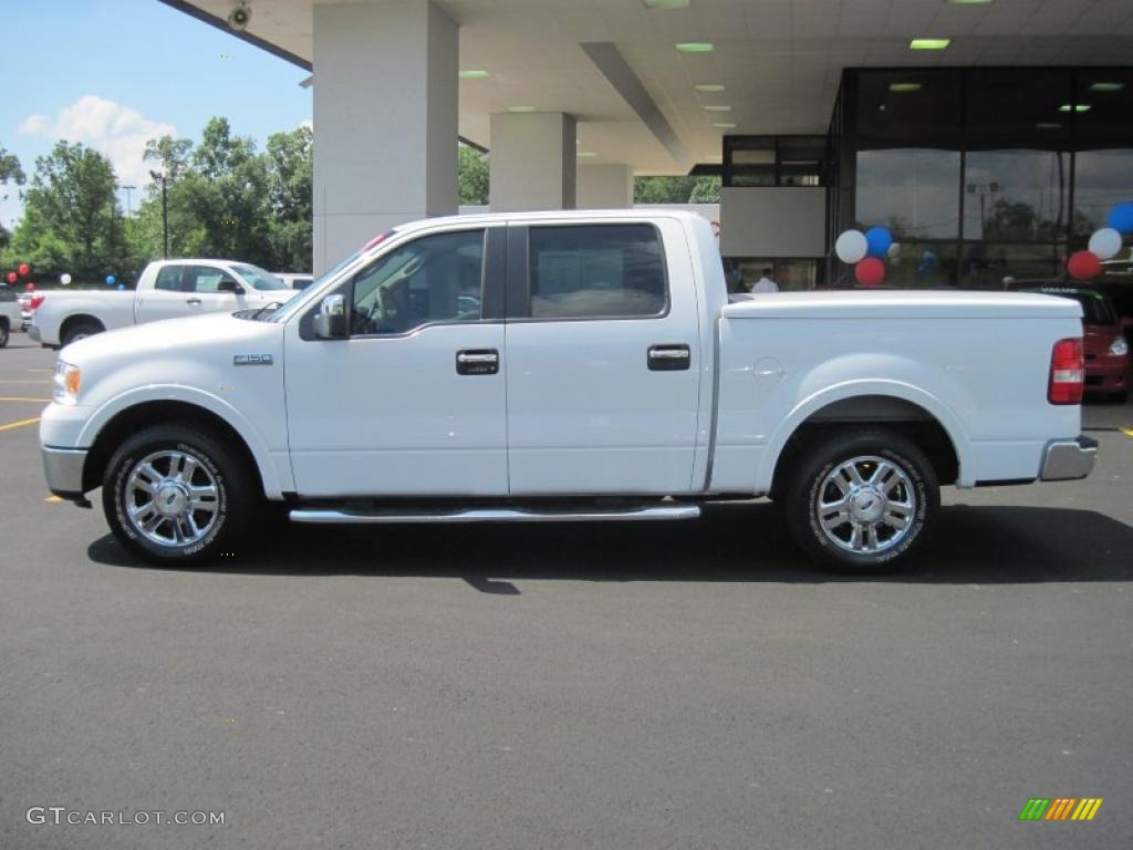 2006 F150 Lariat SuperCrew - Oxford White / Tan photo #4