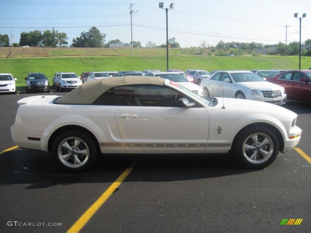 2007 Mustang V6 Premium Convertible - Performance White / Medium Parchment photo #3