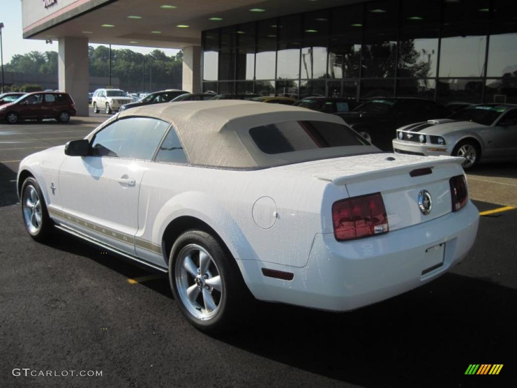 2007 Mustang V6 Premium Convertible - Performance White / Medium Parchment photo #5
