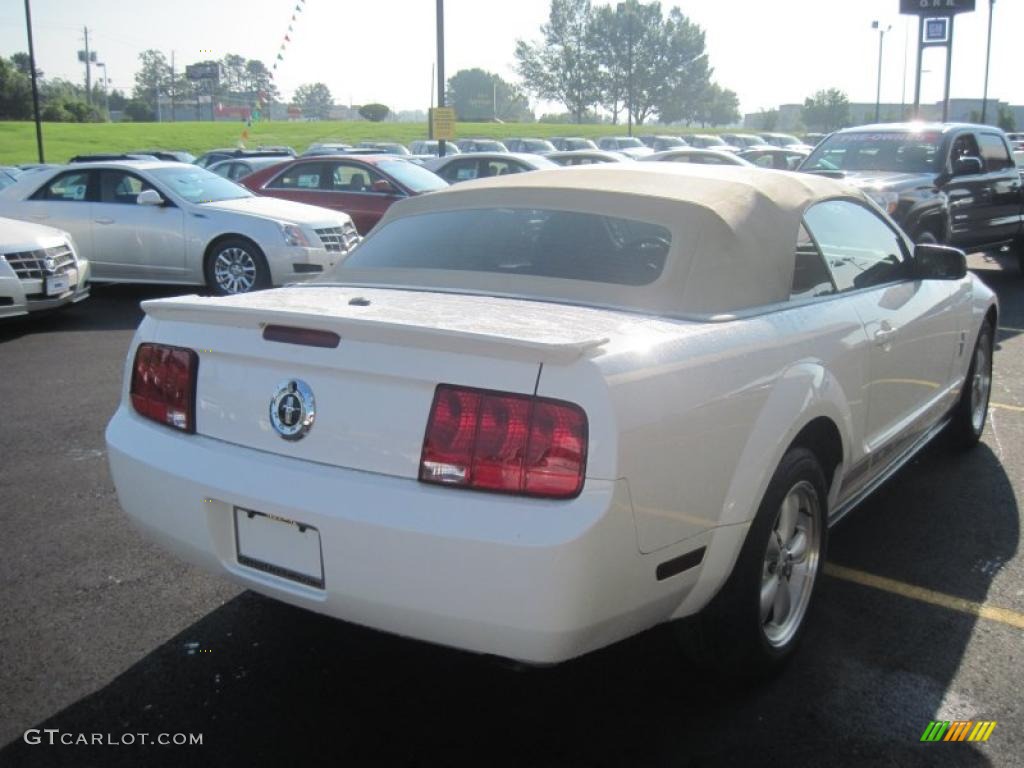 2007 Mustang V6 Premium Convertible - Performance White / Medium Parchment photo #6