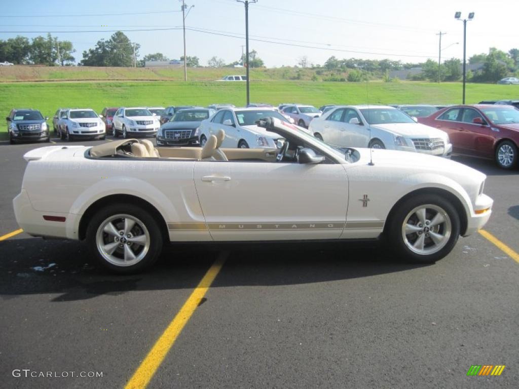 2007 Mustang V6 Premium Convertible - Performance White / Medium Parchment photo #11