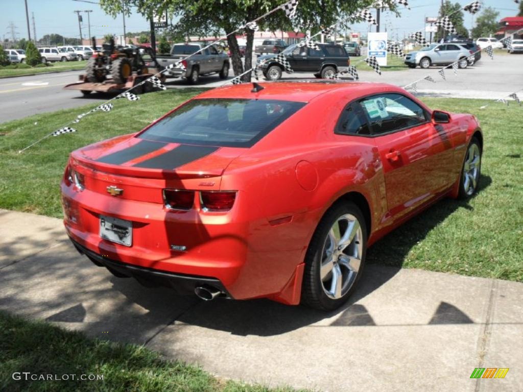 2010 Camaro SS/RS Coupe - Inferno Orange Metallic / Black photo #3