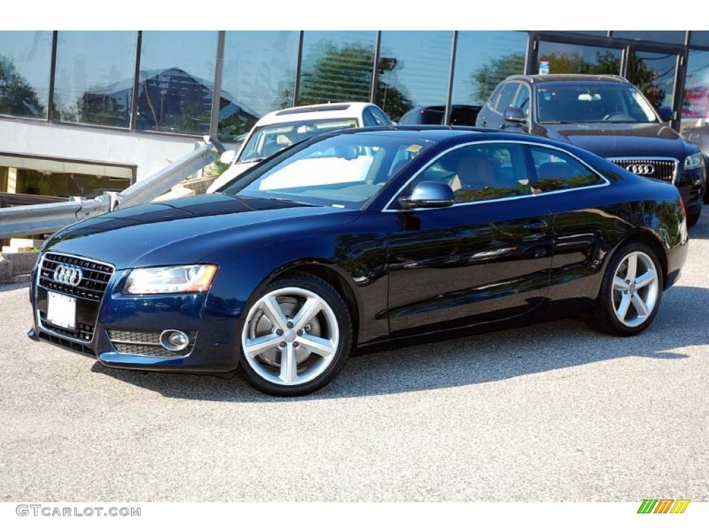 2009 A5 3.2 quattro Coupe - Deep Sea Blue Pearl / Cinnamon Brown photo #2