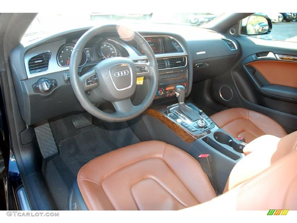 2009 A5 3.2 quattro Coupe - Deep Sea Blue Pearl / Cinnamon Brown photo #14