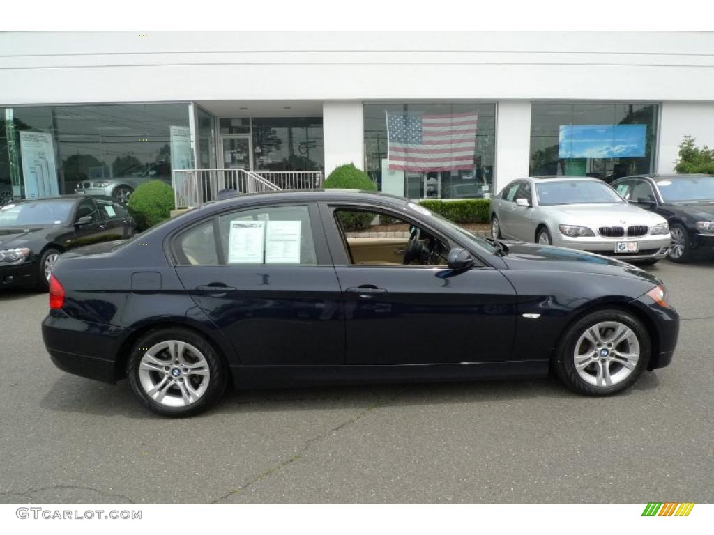 2008 3 Series 328xi Sedan - Jet Black / Cream Beige photo #2