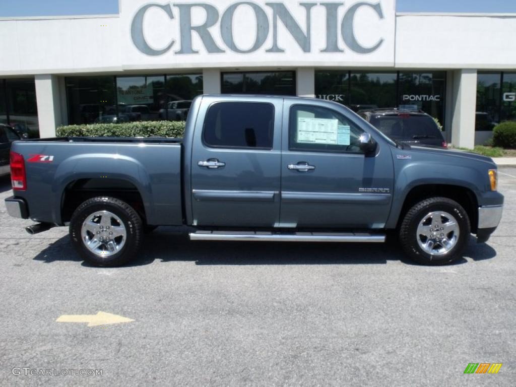 2010 Sierra 1500 SLE Crew Cab - Stealth Gray Metallic / Ebony photo #1