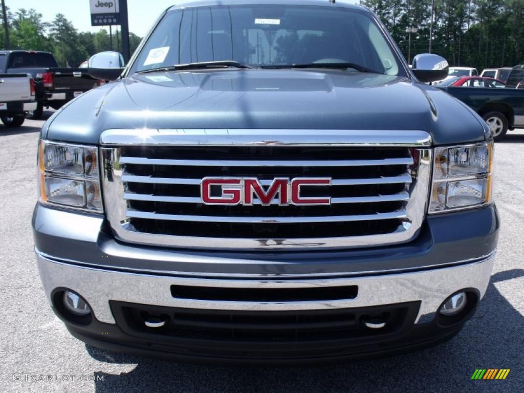 2010 Sierra 1500 SLE Crew Cab - Stealth Gray Metallic / Ebony photo #3