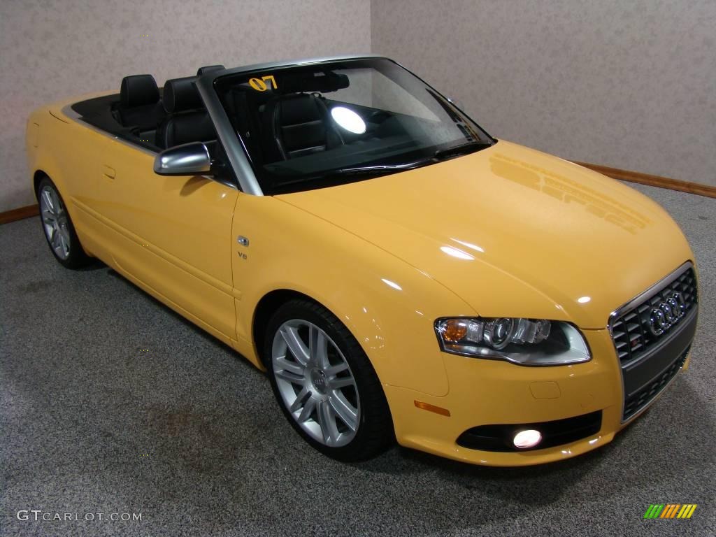 2007 S4 4.2 quattro Cabriolet - Imola Yellow / Ebony photo #3