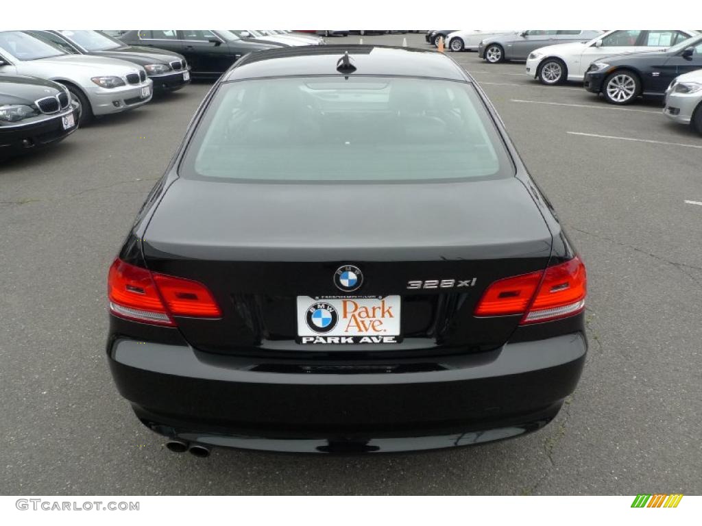 2008 3 Series 328xi Coupe - Jet Black / Black photo #5