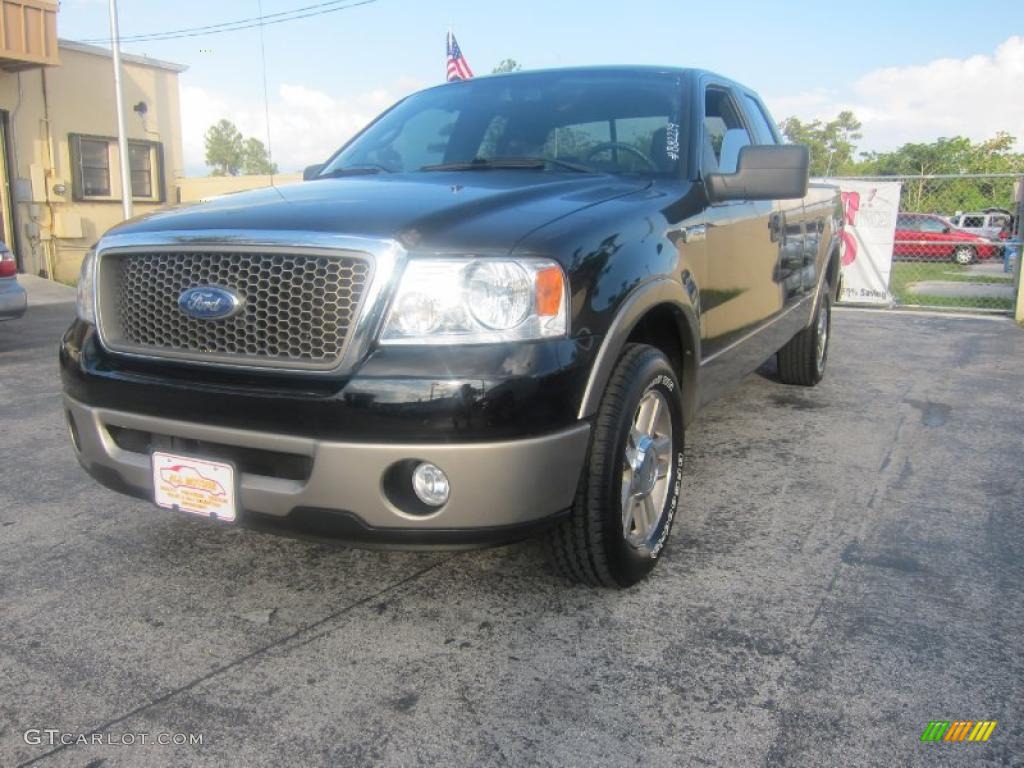 2005 F150 Lariat SuperCab - Black / Black photo #1