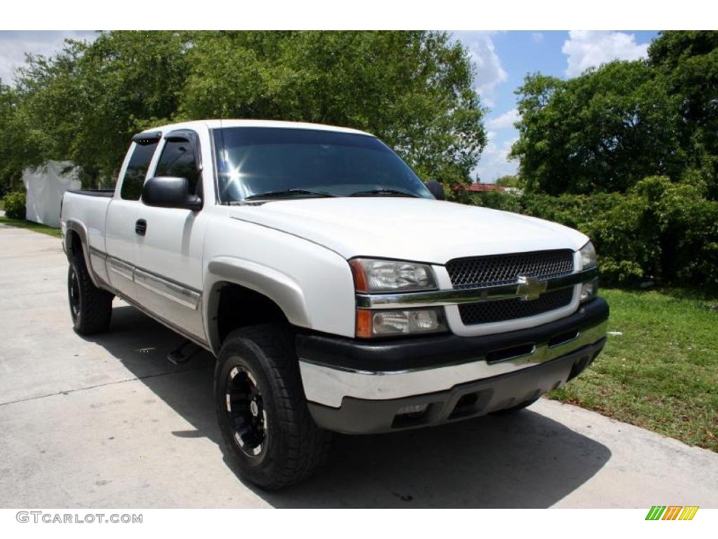 2004 Silverado 1500 Z71 Extended Cab 4x4 - Summit White / Medium Gray photo #15