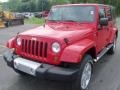 2010 Flame Red Jeep Wrangler Unlimited Sahara 4x4  photo #1