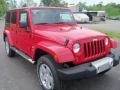 2010 Flame Red Jeep Wrangler Unlimited Sahara 4x4  photo #12