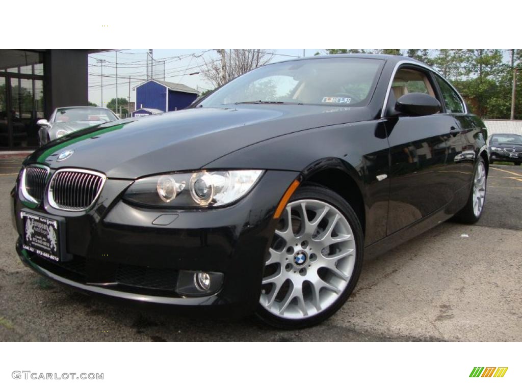 2007 3 Series 328i Coupe - Black Sapphire Metallic / Cream Beige photo #1