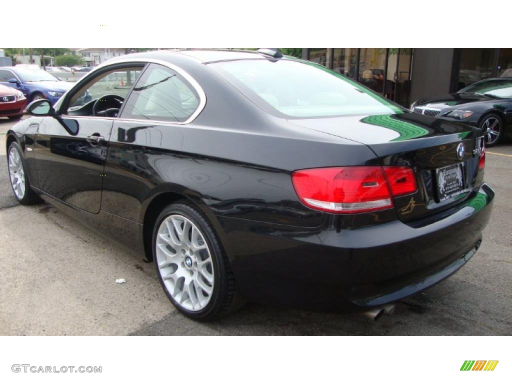2007 3 Series 328i Coupe - Black Sapphire Metallic / Cream Beige photo #3