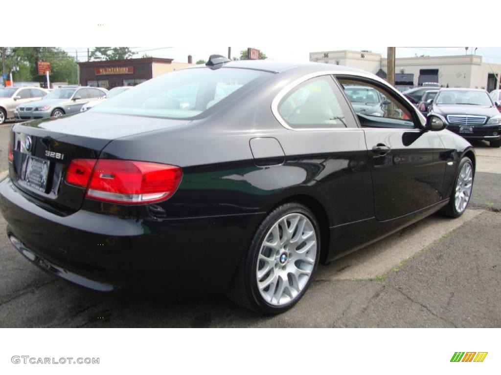 2007 3 Series 328i Coupe - Black Sapphire Metallic / Cream Beige photo #4