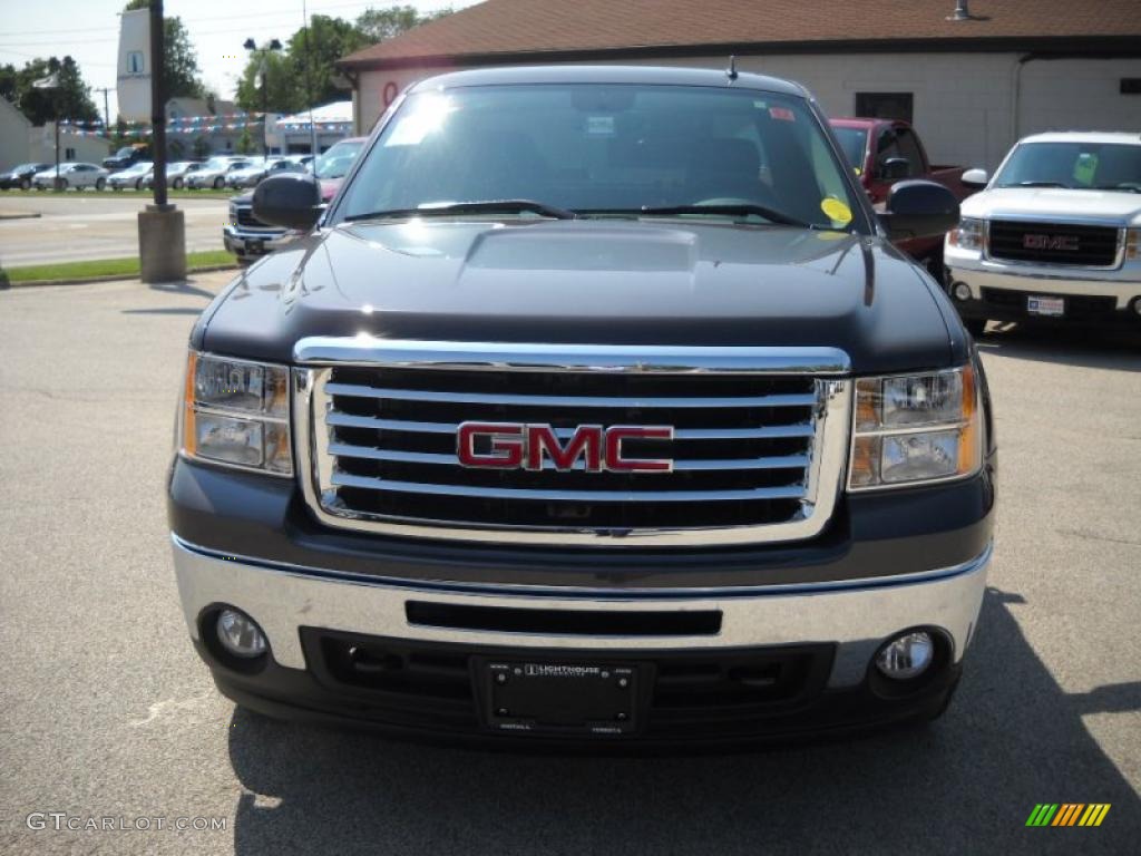 2010 Sierra 1500 SLE Extended Cab 4x4 - Storm Gray Metallic / Ebony photo #4