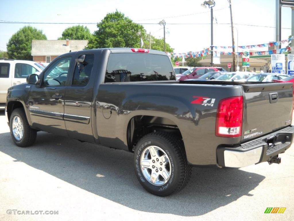 2010 Sierra 1500 SLE Extended Cab 4x4 - Storm Gray Metallic / Ebony photo #5