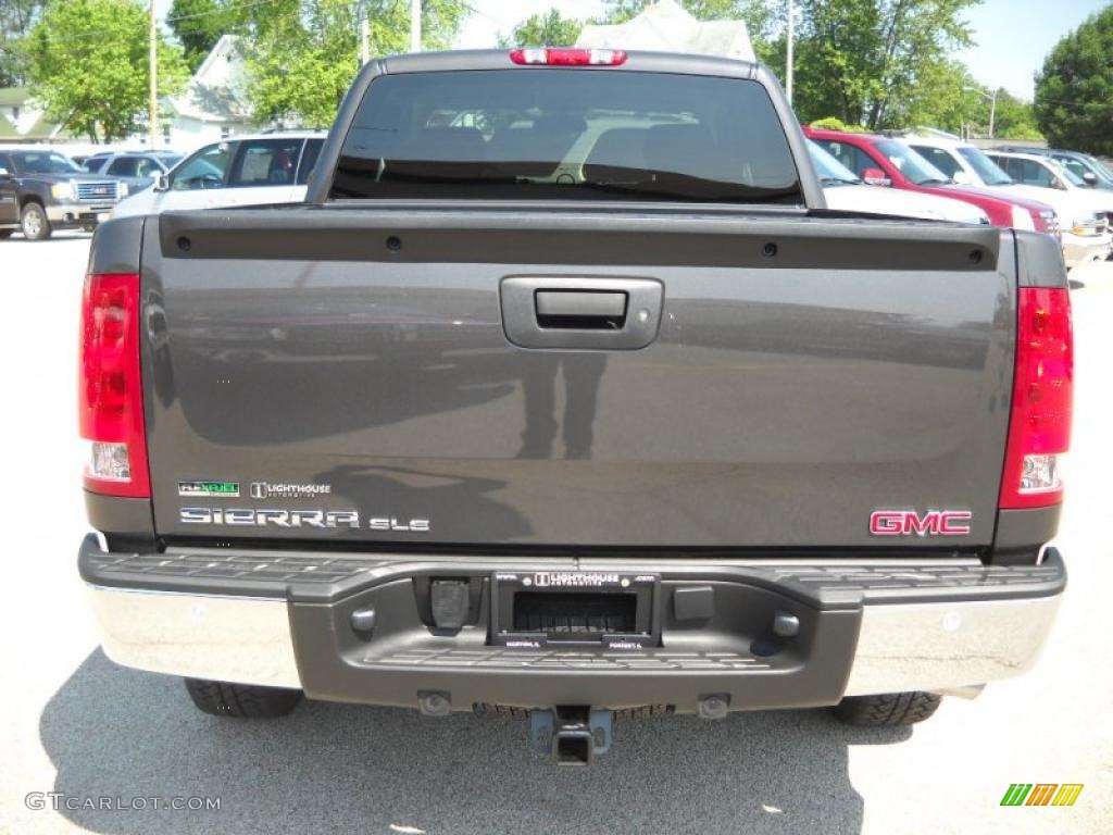 2010 Sierra 1500 SLE Extended Cab 4x4 - Storm Gray Metallic / Ebony photo #8