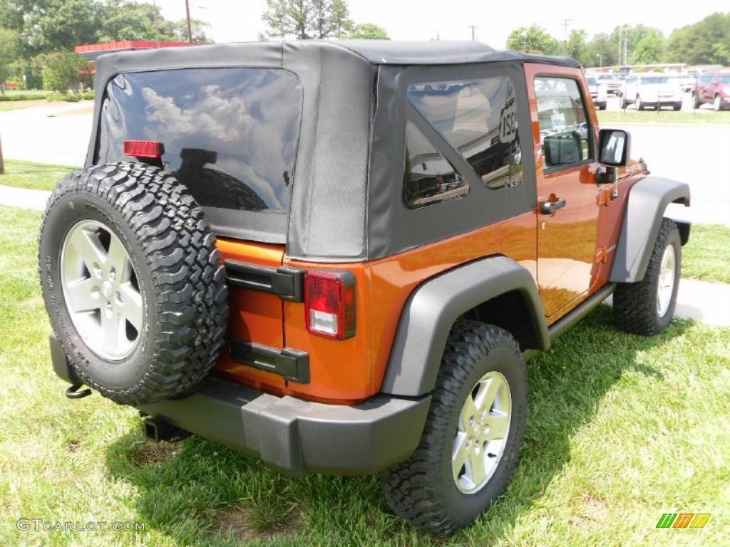 2010 Wrangler Rubicon 4x4 - Mango Tango Pearl / Dark Khaki/Medium Khaki photo #4