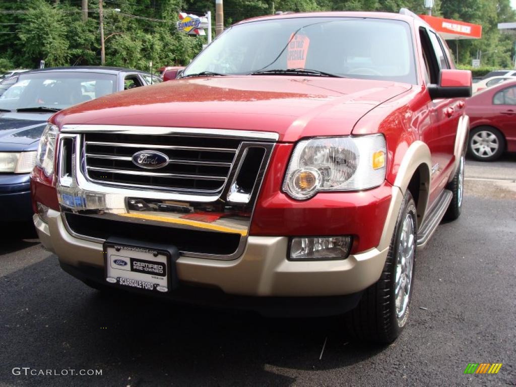 2008 Explorer Eddie Bauer 4x4 - Redfire Metallic / Camel photo #1