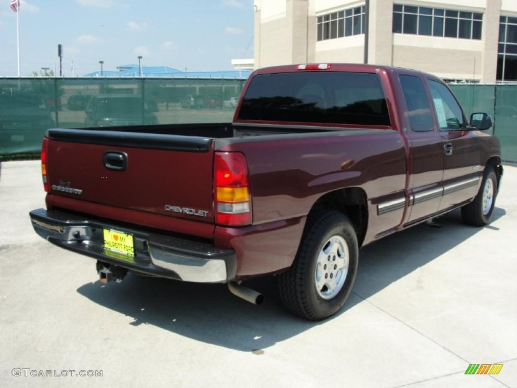 2002 Silverado 1500 LS Extended Cab - Dark Carmine Red Metallic / Graphite Gray photo #3