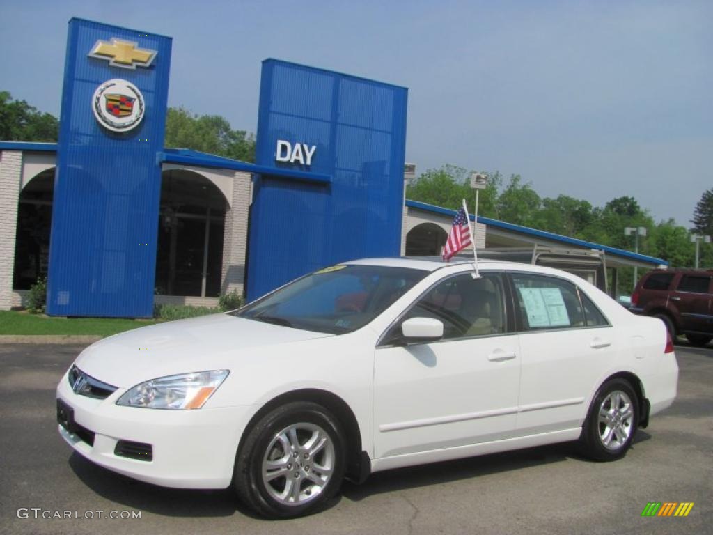 2007 Accord EX Sedan - Taffeta White / Ivory photo #1