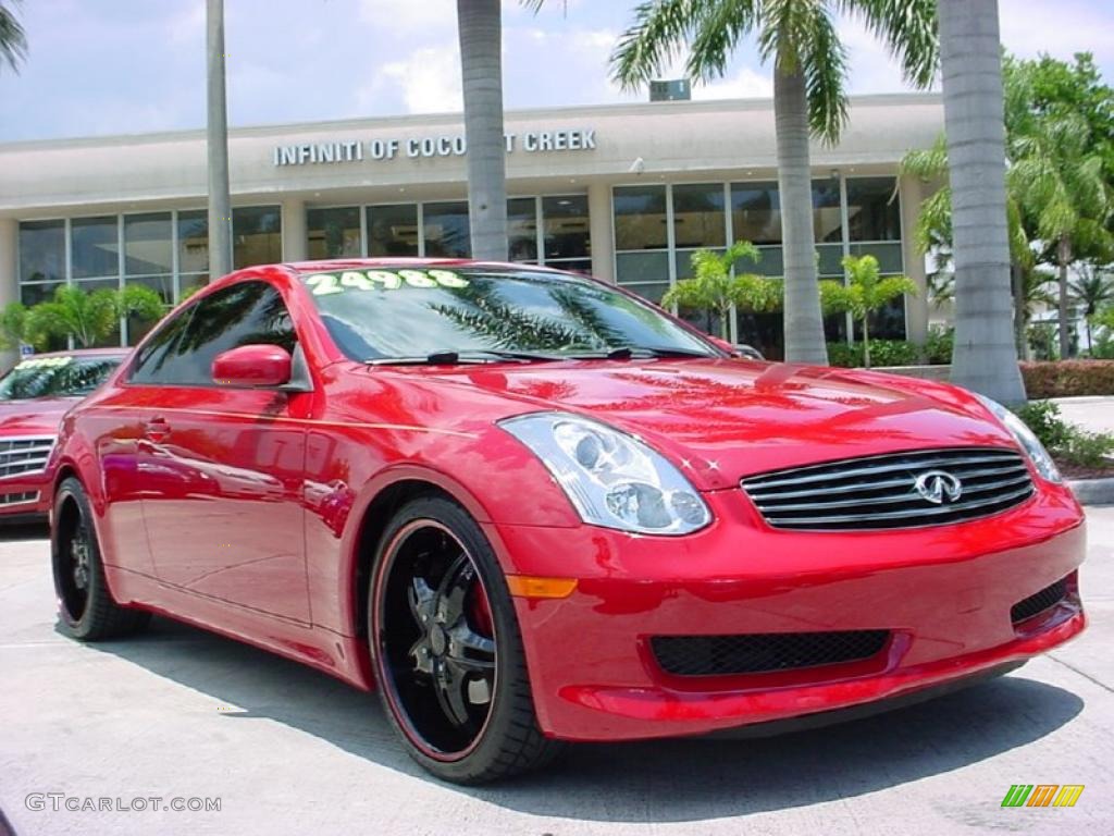 2006 G 35 Coupe - Laser Red Pearl / Wheat photo #1