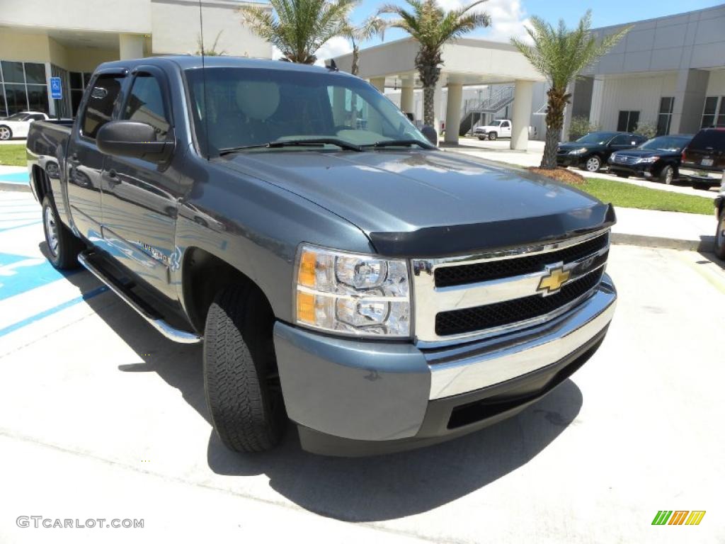 2008 Silverado 1500 LS Crew Cab - Blue Granite Metallic / Dark Titanium photo #7