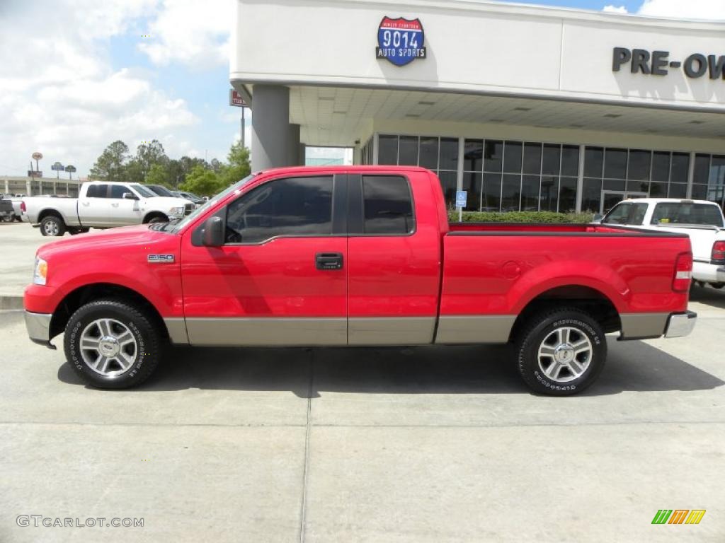 2006 F150 XLT SuperCab - Bright Red / Tan photo #2