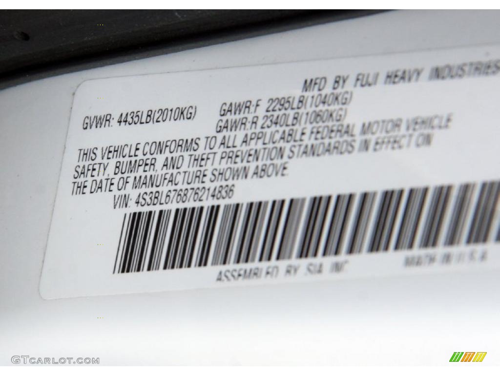 2007 Legacy 2.5 GT Limited Sedan - Satin White Pearl / Ivory photo #27