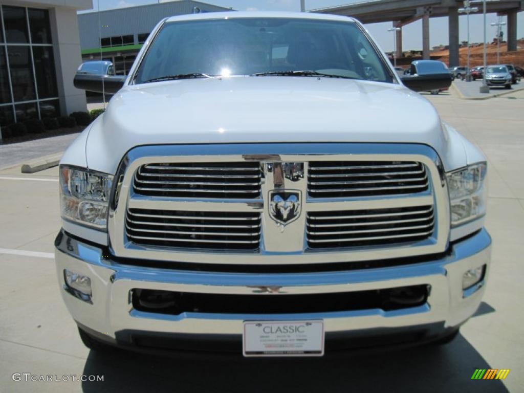 2010 Ram 2500 Laramie Mega Cab 4x4 - Bright White / Light Pebble Beige/Bark Brown photo #5