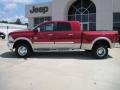 2010 Inferno Red Crystal Pearl Dodge Ram 3500 Laramie Mega Cab 4x4 Dually  photo #3