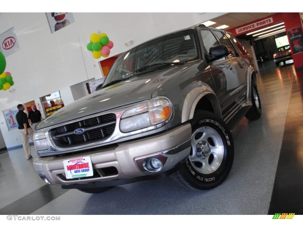 2000 Explorer Eddie Bauer 4x4 - Spruce Green Metallic / Medium Prairie Tan photo #2
